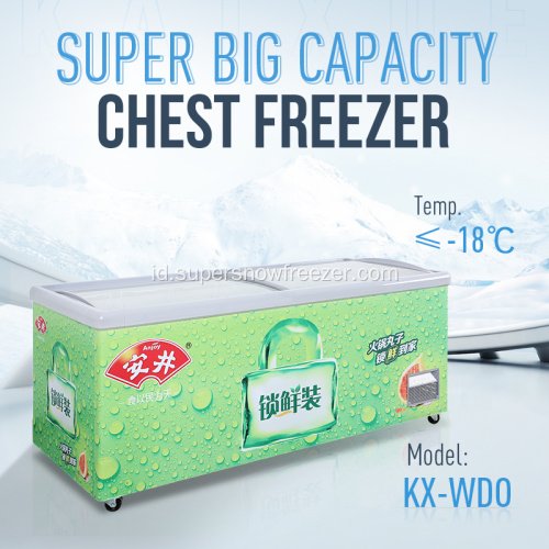 Pulau Tampilan Freezer Kabinet Deep Freezer Showcase